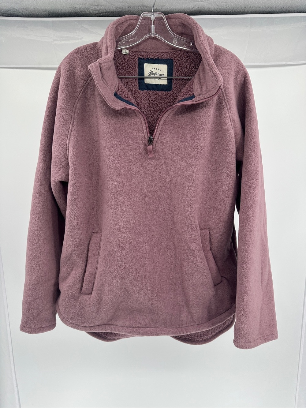 Jachs Utility Jacket in Mauve Pink Half-Zip Fleece